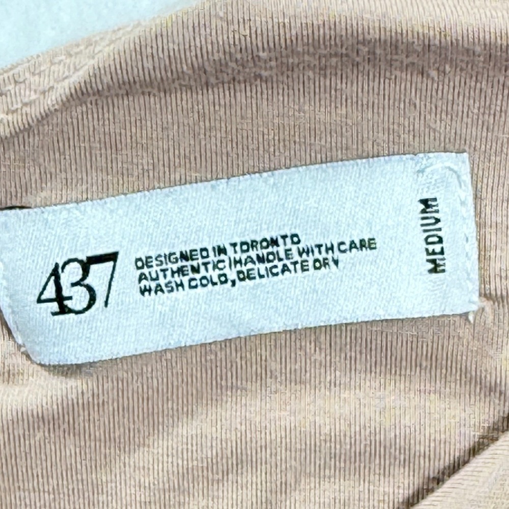 437 Four Three Seven One Shoulder‎ Crop Top Womens Medium Tan Minimalist Active View 5